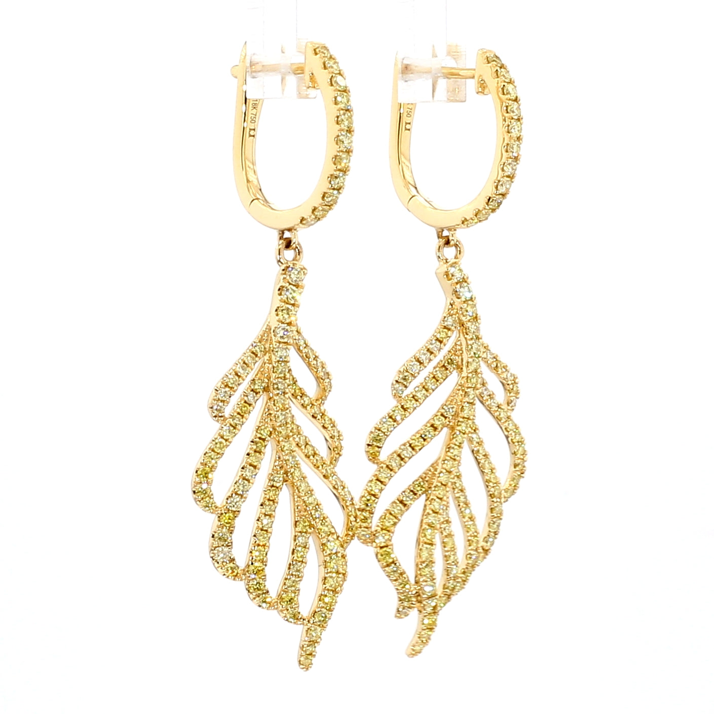 Natural Yellow Round Diamond Earring