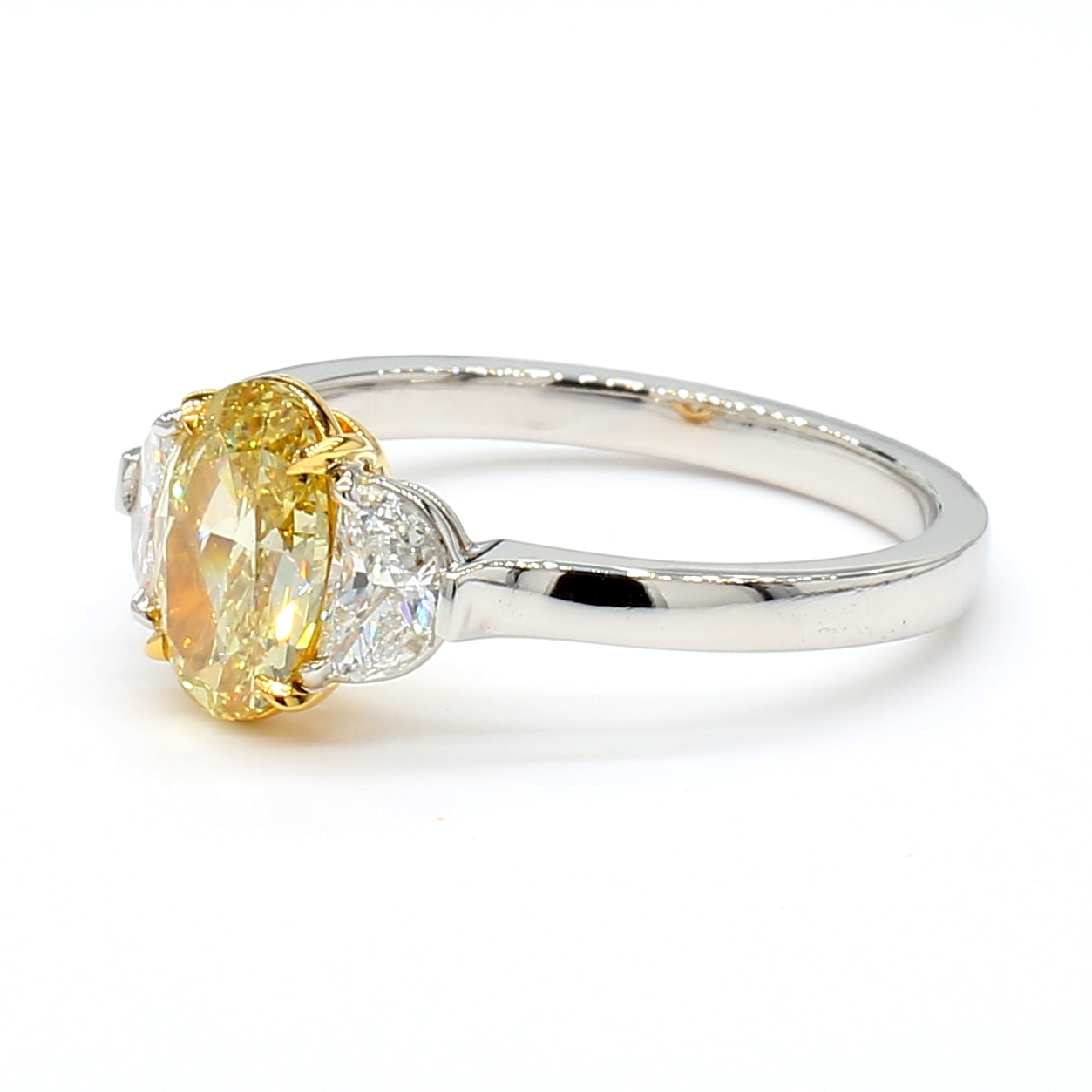 Natural Yellow Oval Diamond Ring GIA Certified product image 2