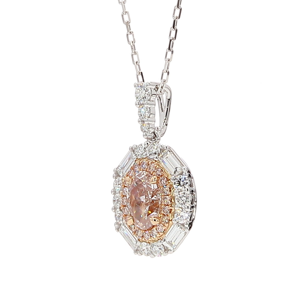 Natural Pink Oval Diamond Pendant Gia Certified