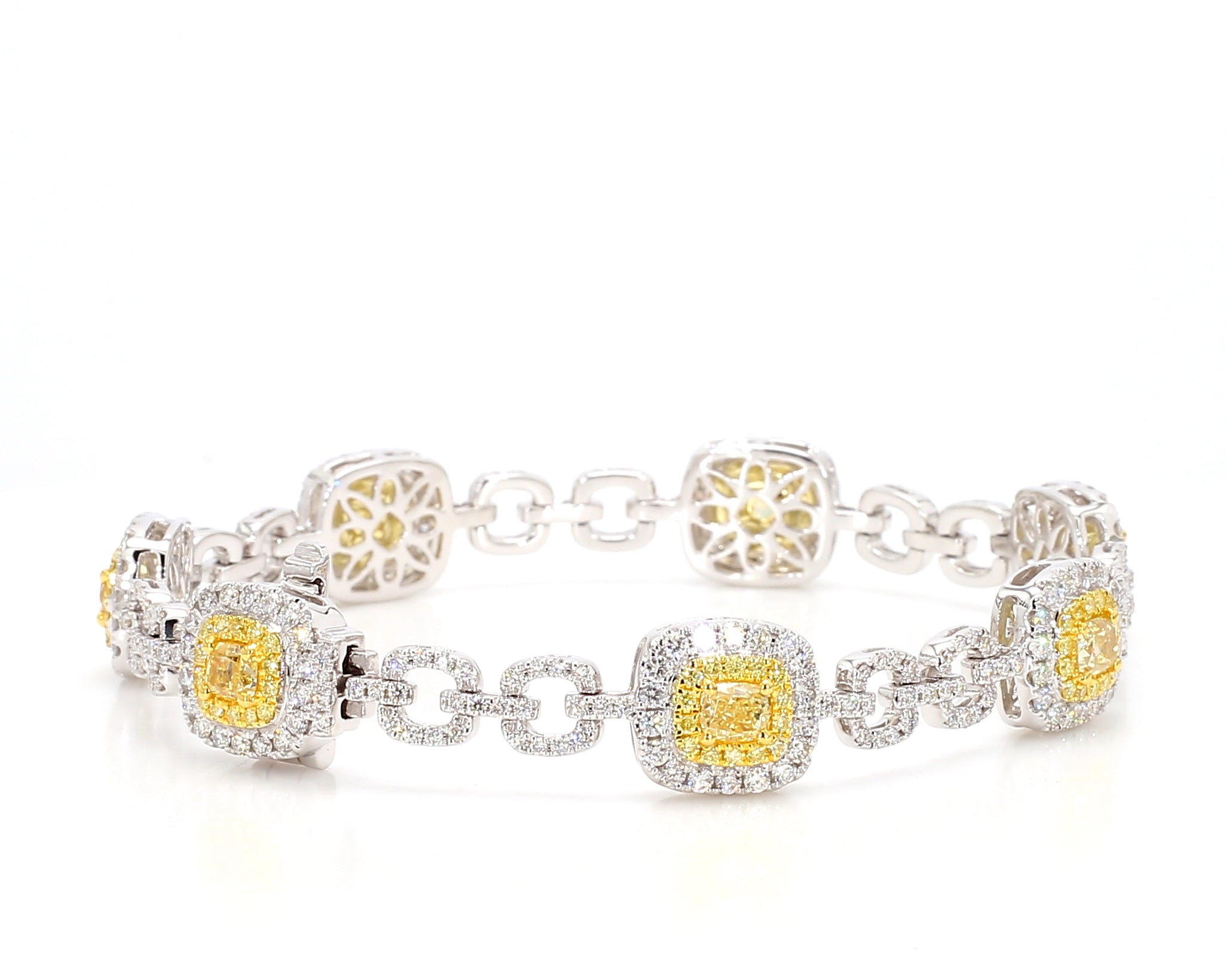 Natural Yellow Cushion Diamond Bracelet