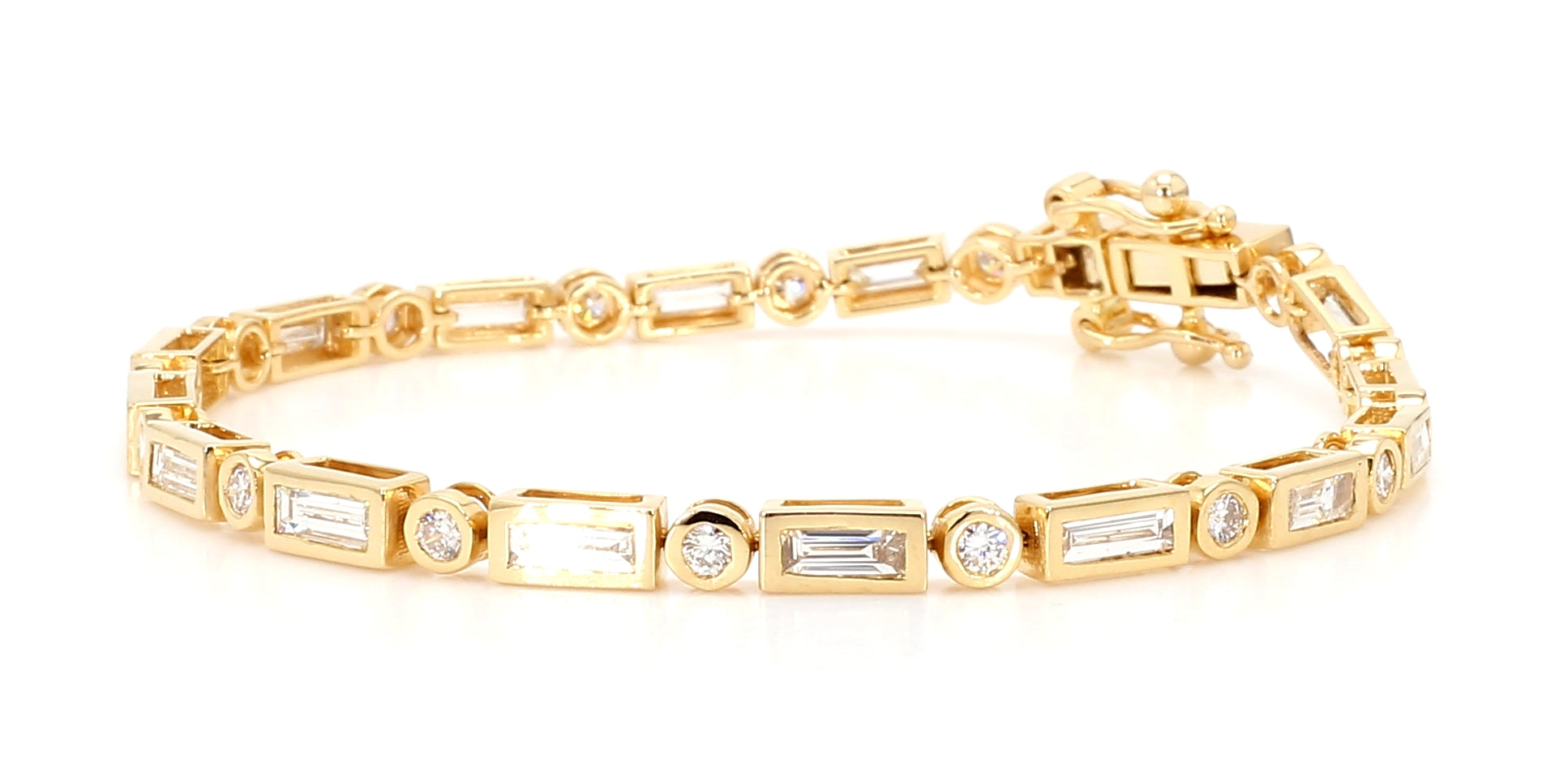 Natural White Baguette Diamond Bracelet