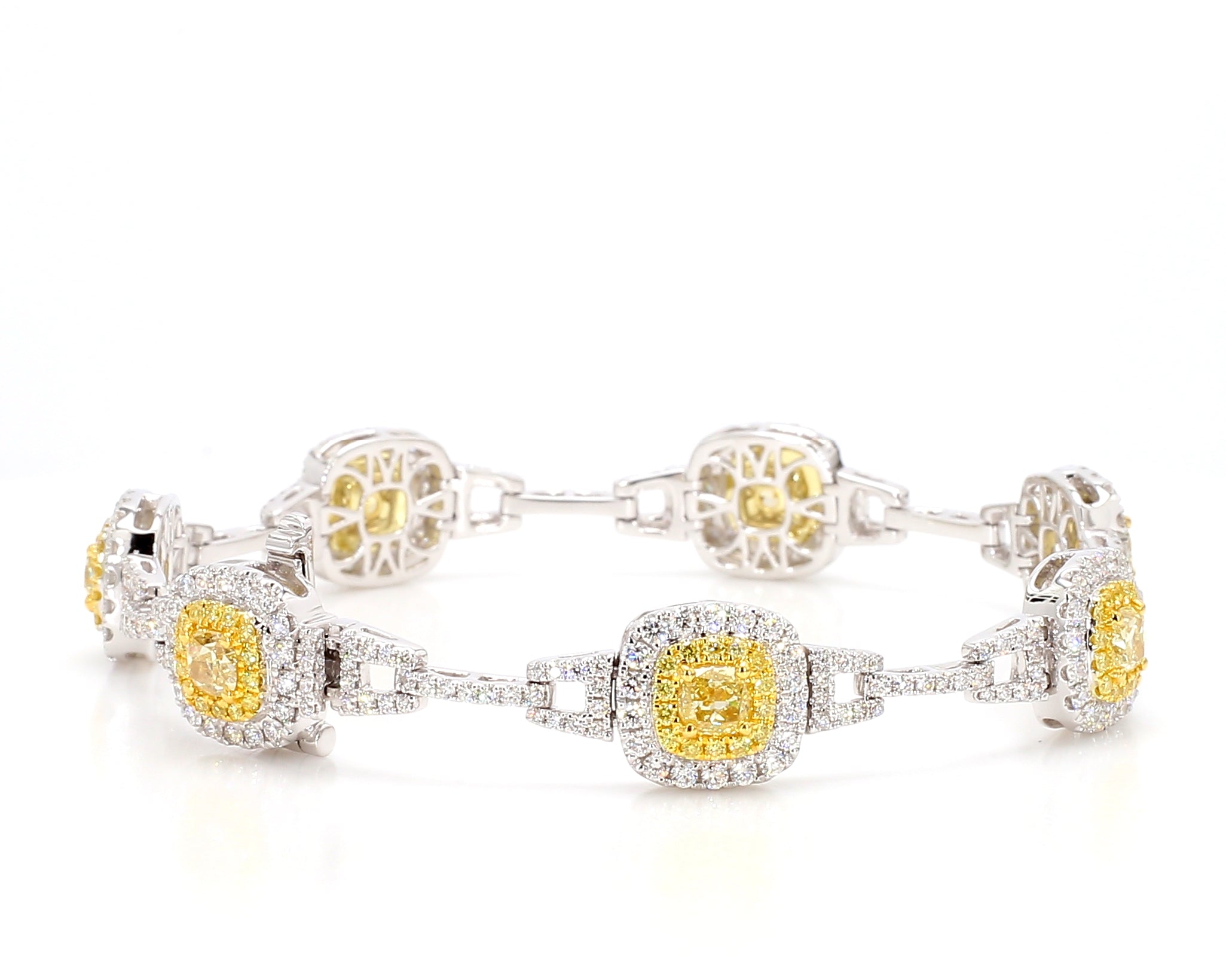 Natural Yellow Cushion Diamond Bracelet