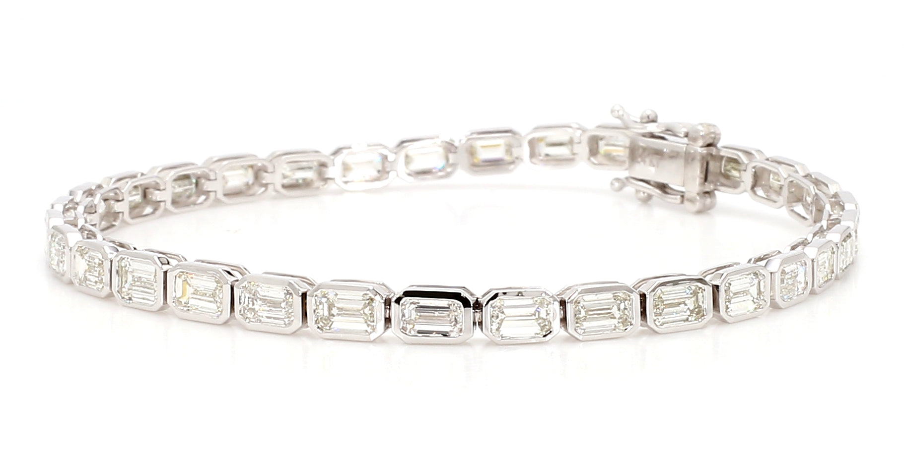 Natural White Emerald Diamond Bracelet