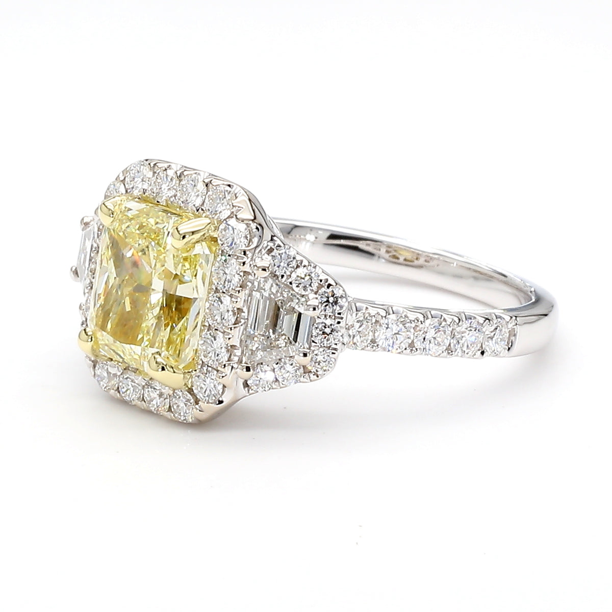 Natural Yellow Radiant Diamond Ring | GIA Certified