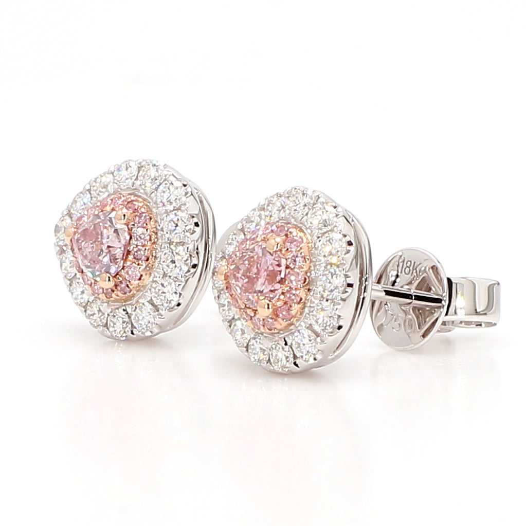 Natural Pink Heart Diamond Earring | GIA Certified