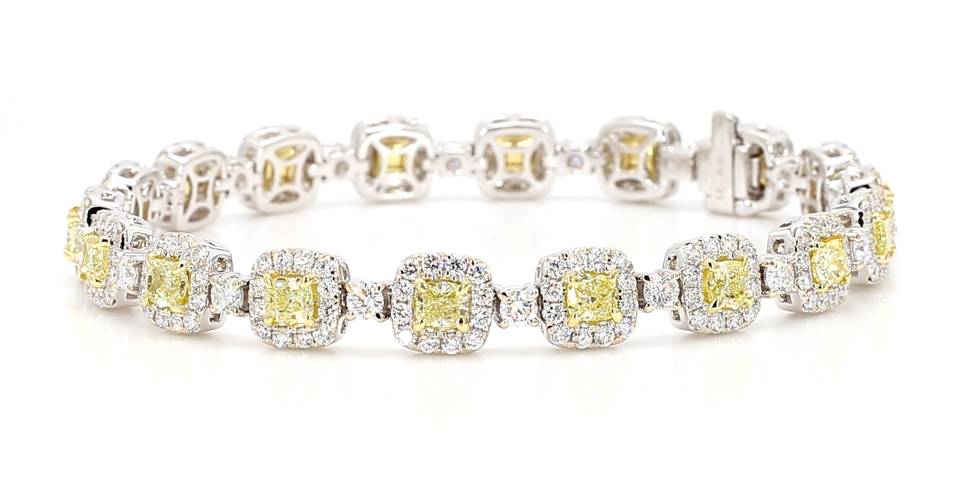 Natural Yellow Cushion Diamond Bracelet