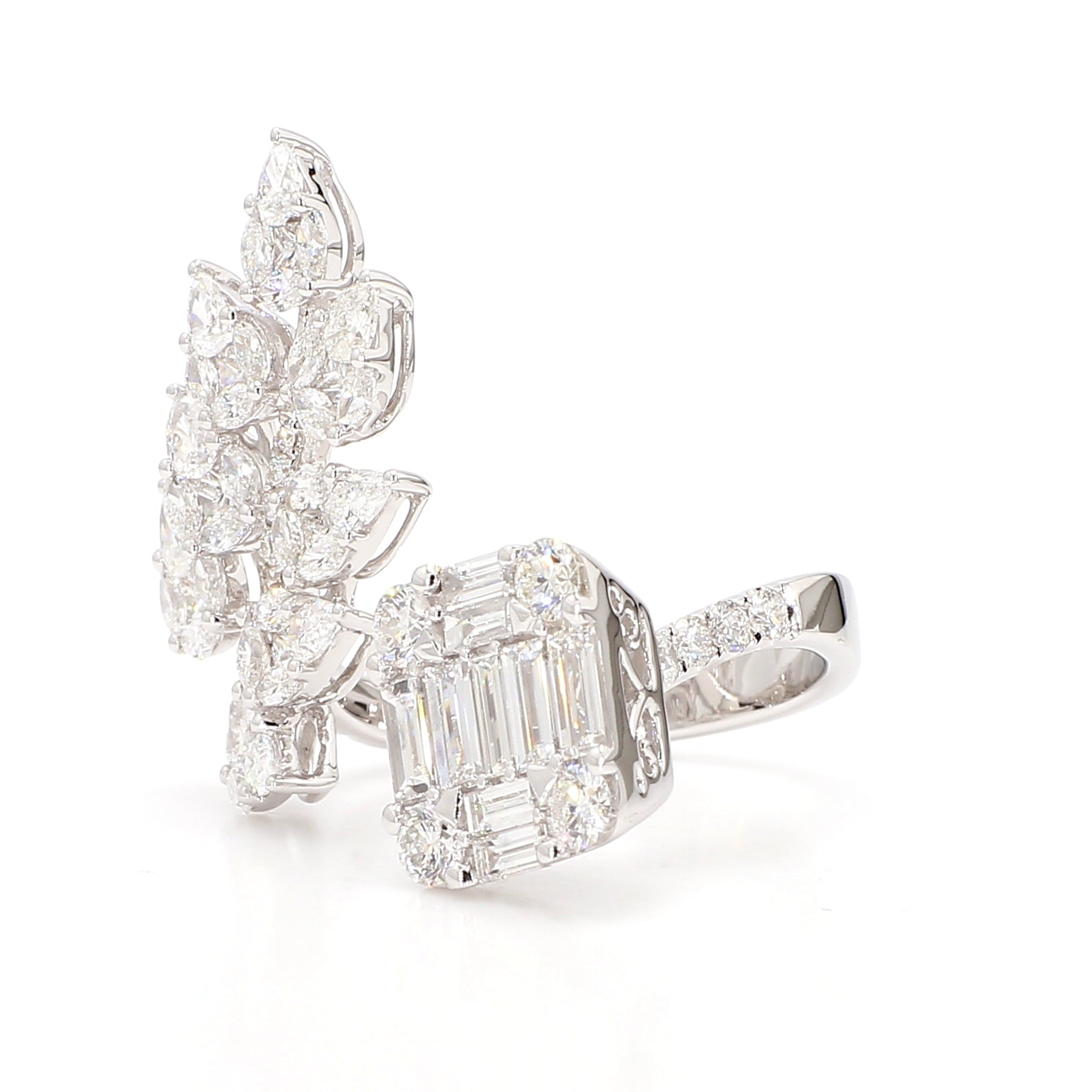 Natural White Baguette Diamond Ring