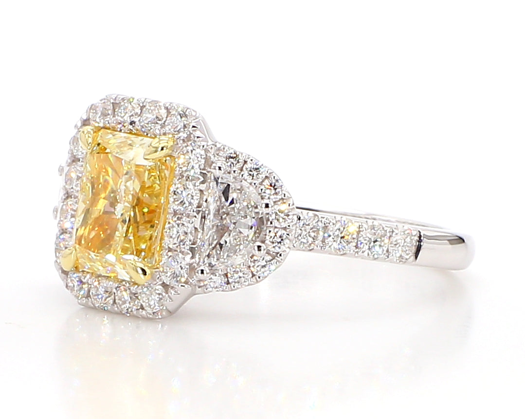 Natural Yellow Radiant Diamond Ring GIA Certified product image 2