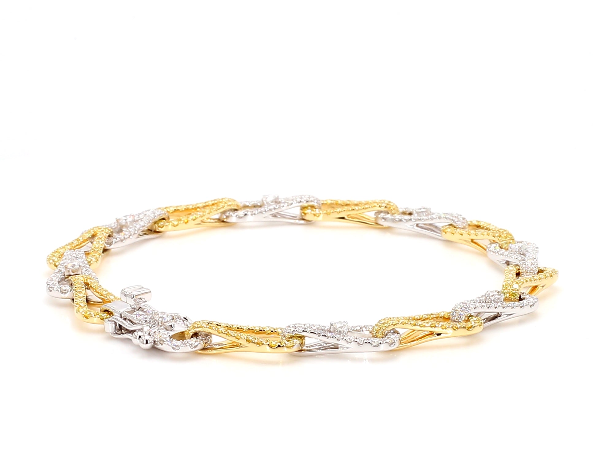 Natural Yellow Round Diamond Bracelet