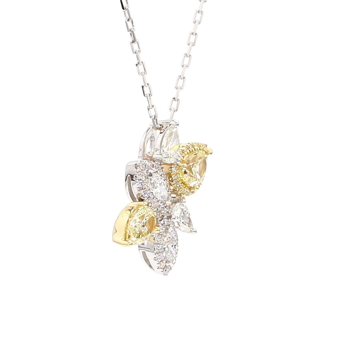 Natural White Pear Diamond Pendant