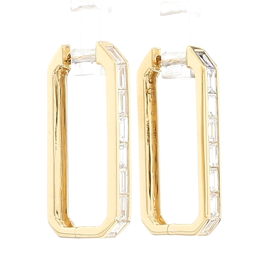 Natural White Baguette Diamond EARRING