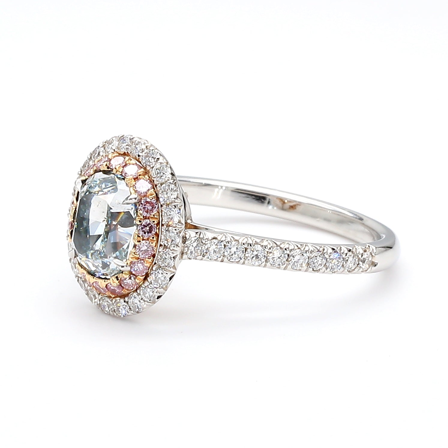 Natural Green Oval Diamond Ring Gia Certified