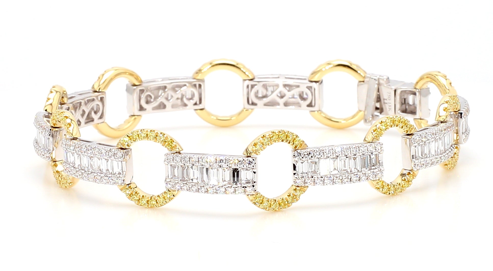 Natural Yellow Round Diamond Bracelet