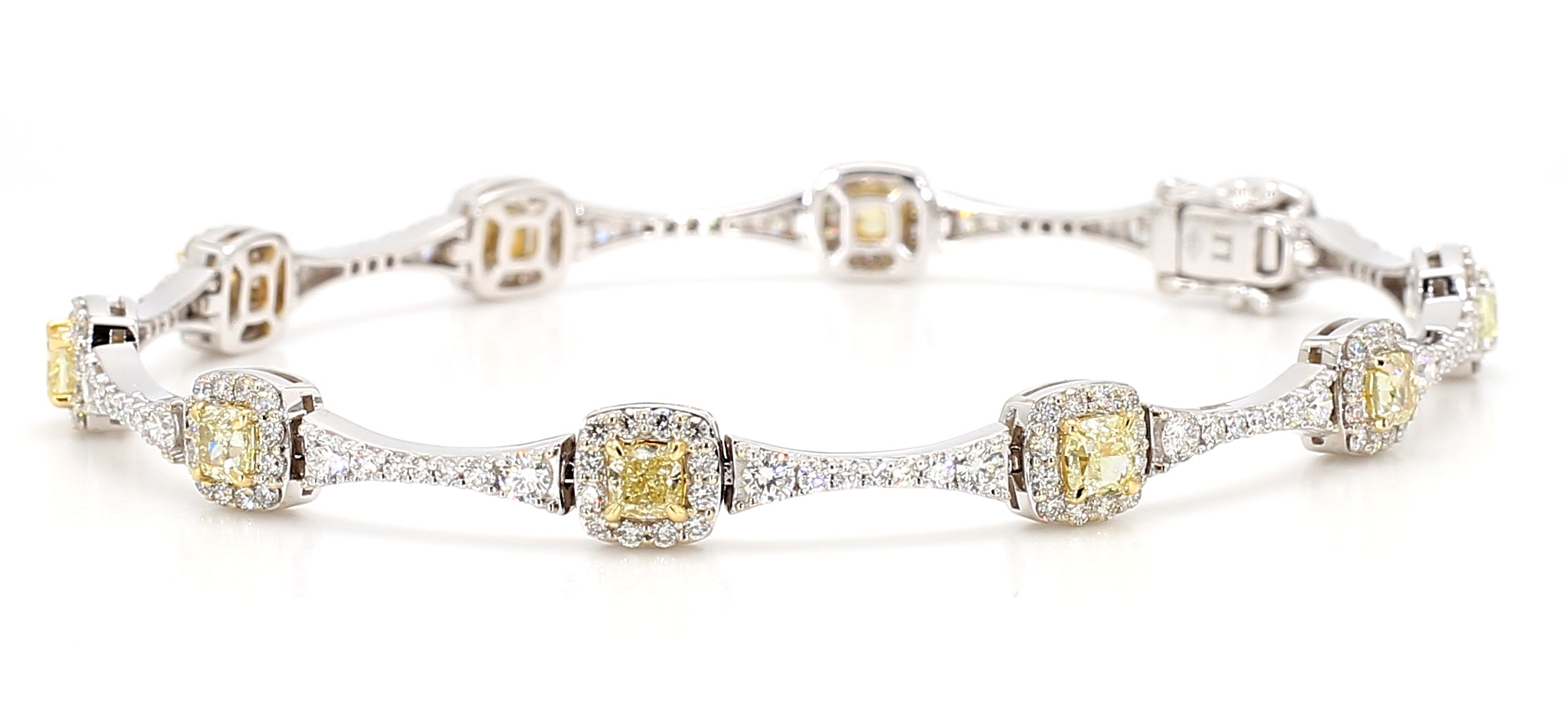 Natural Yellow Cushion Diamond Bracelet
