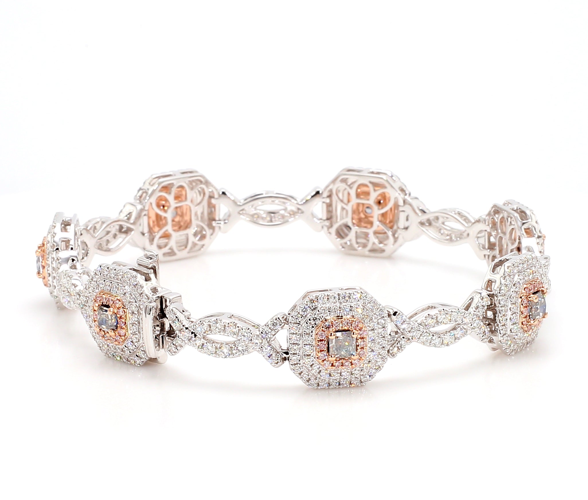 Natural Gray Radiant Diamond Bracelet Gia Certified