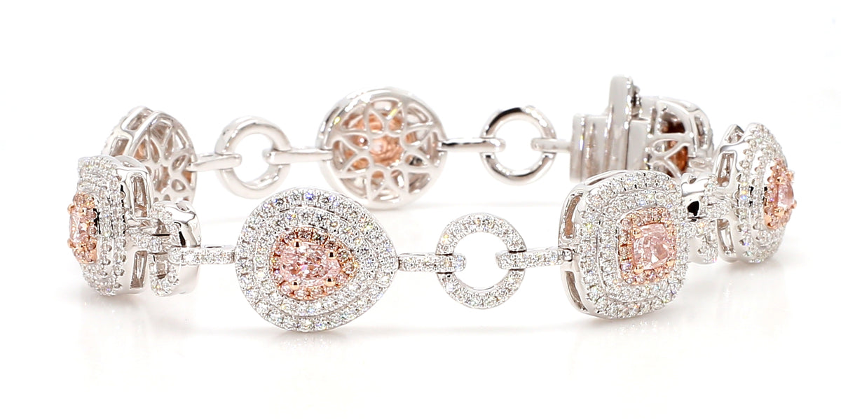Natural Pink Heart Diamond Bracelet | GIA Certified