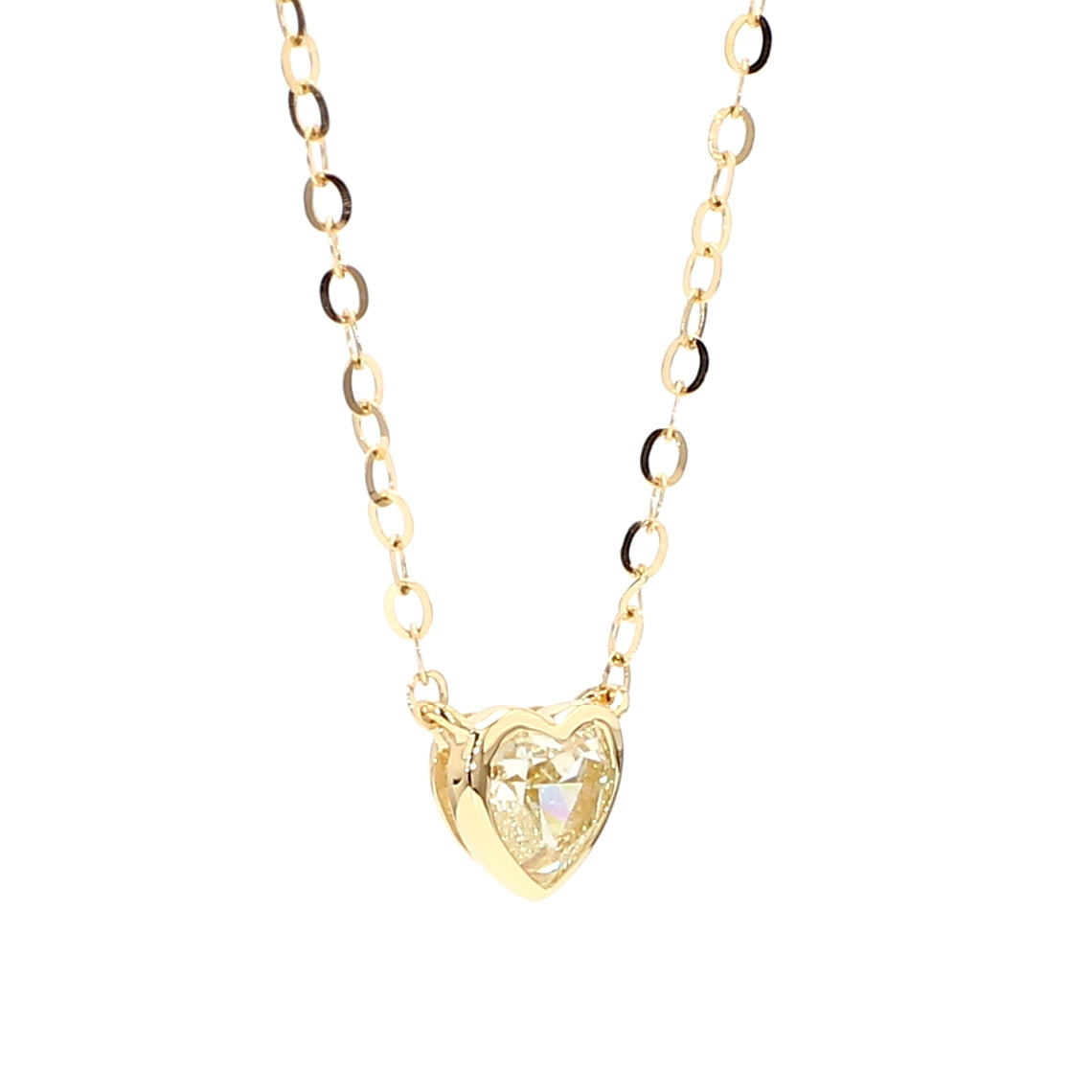 Natural Yellow Heart Diamond Necklace