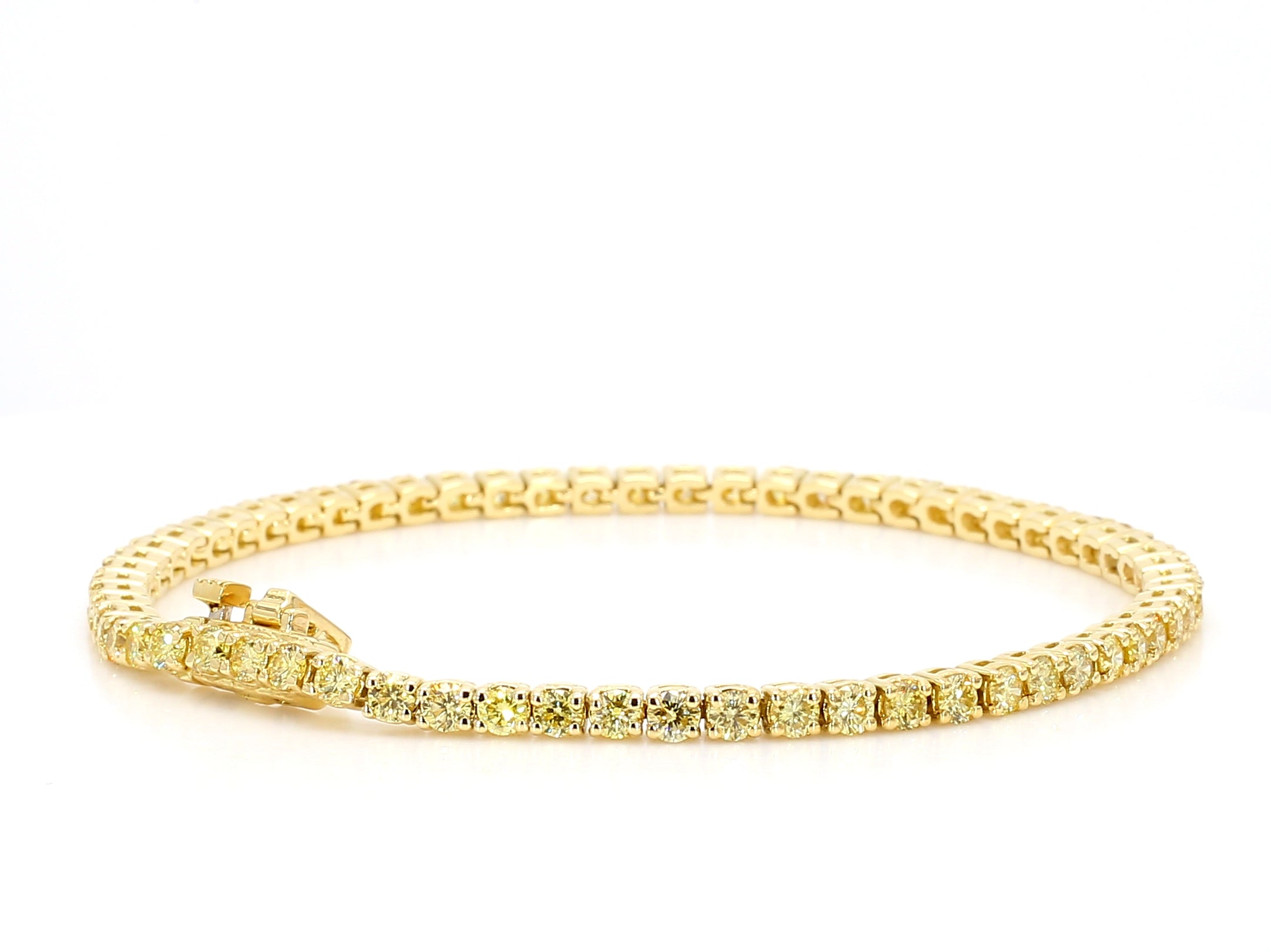 Natural Yellow Round Diamond Bracelet