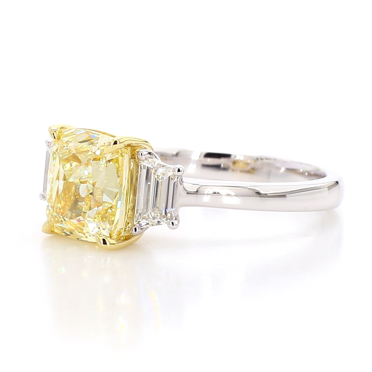 Natural Yellow Cushion Diamond Ring GIA Certified product image 2