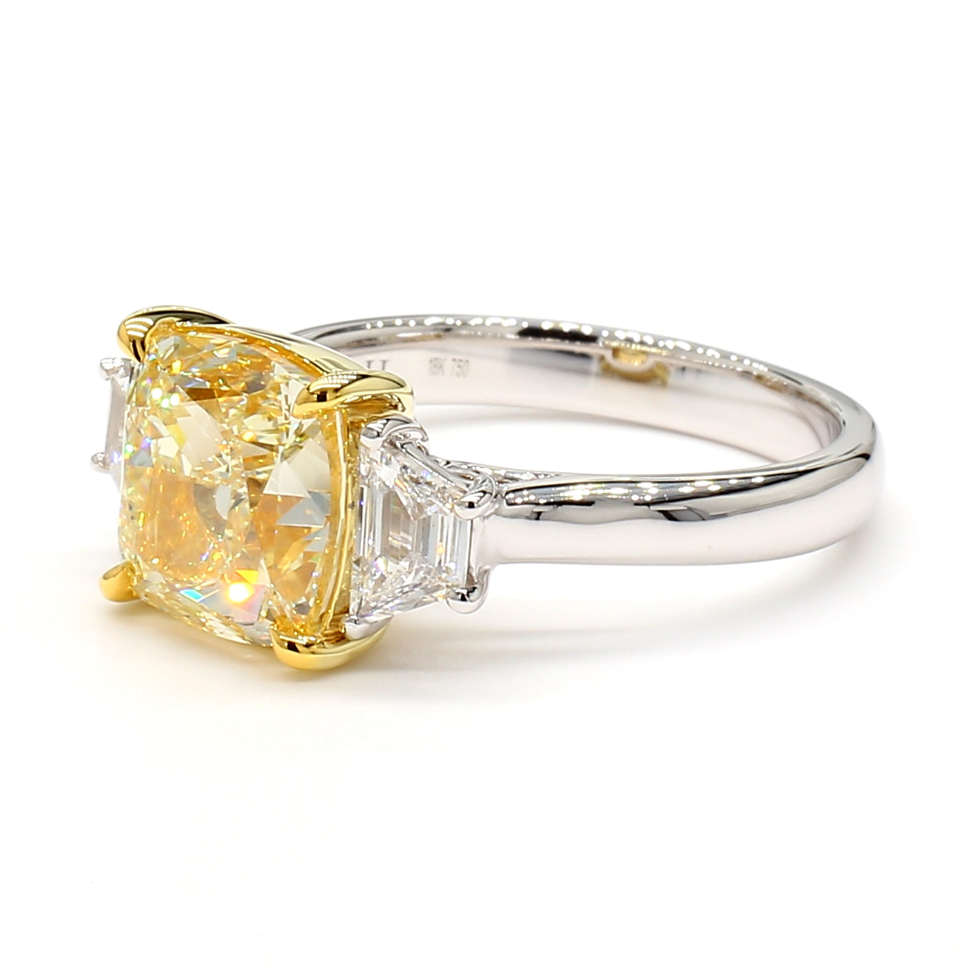 Natural Yellow Cushion Diamond Ring GIA Certified product image 2