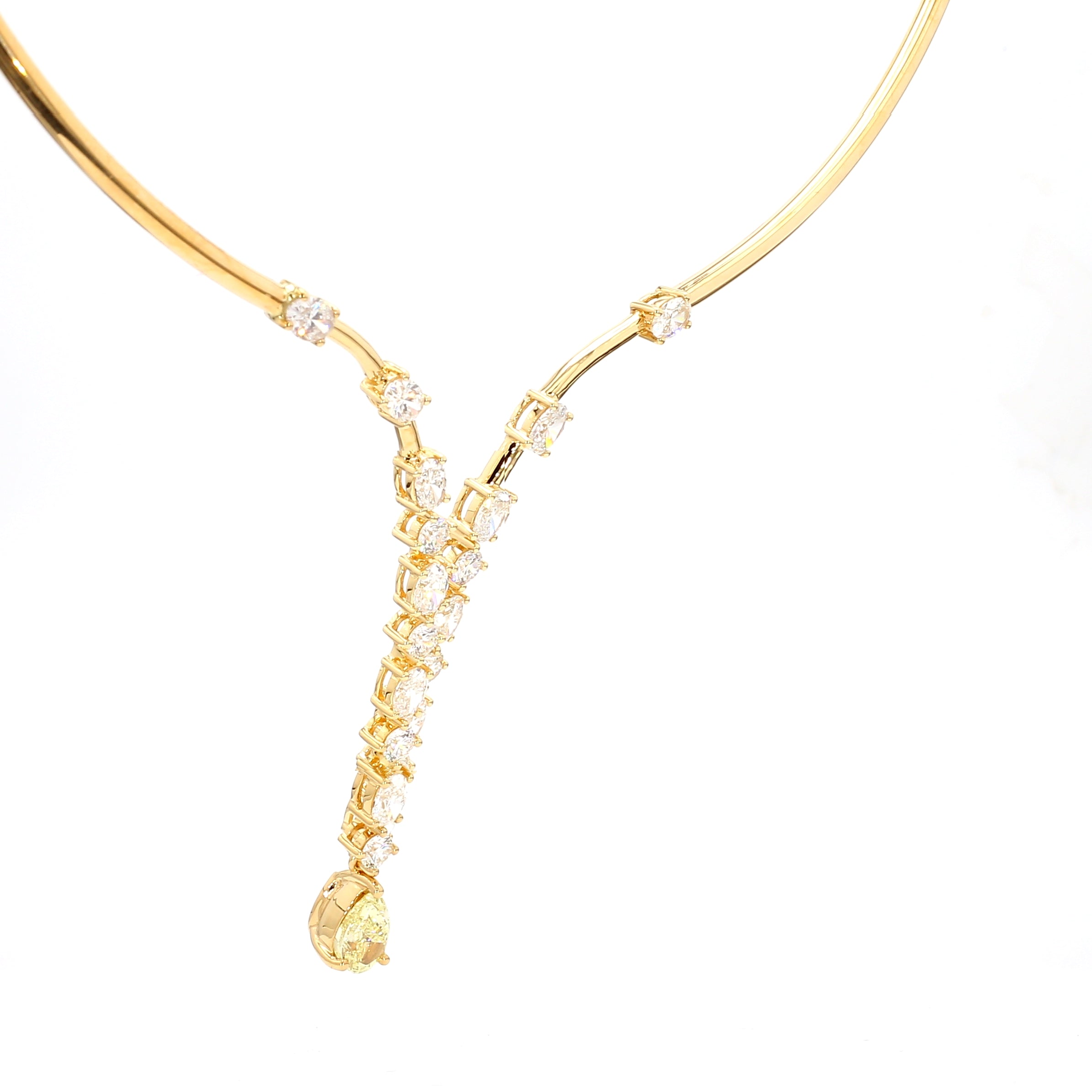 Natural Yellow Cushion Diamond NECKLACE