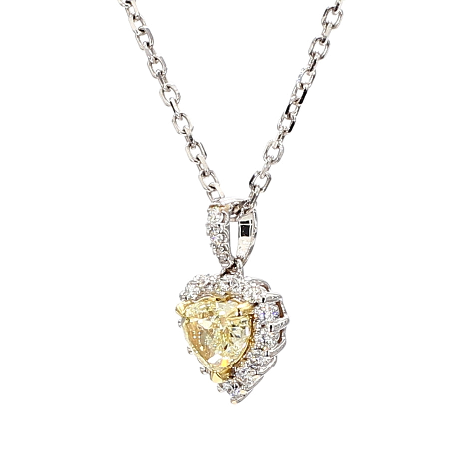 Natural Yellow Heart Diamond Pendant