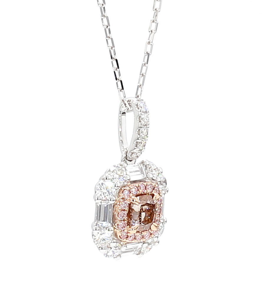 Natural Pink Cushion Diamond Pendant Gia Certified