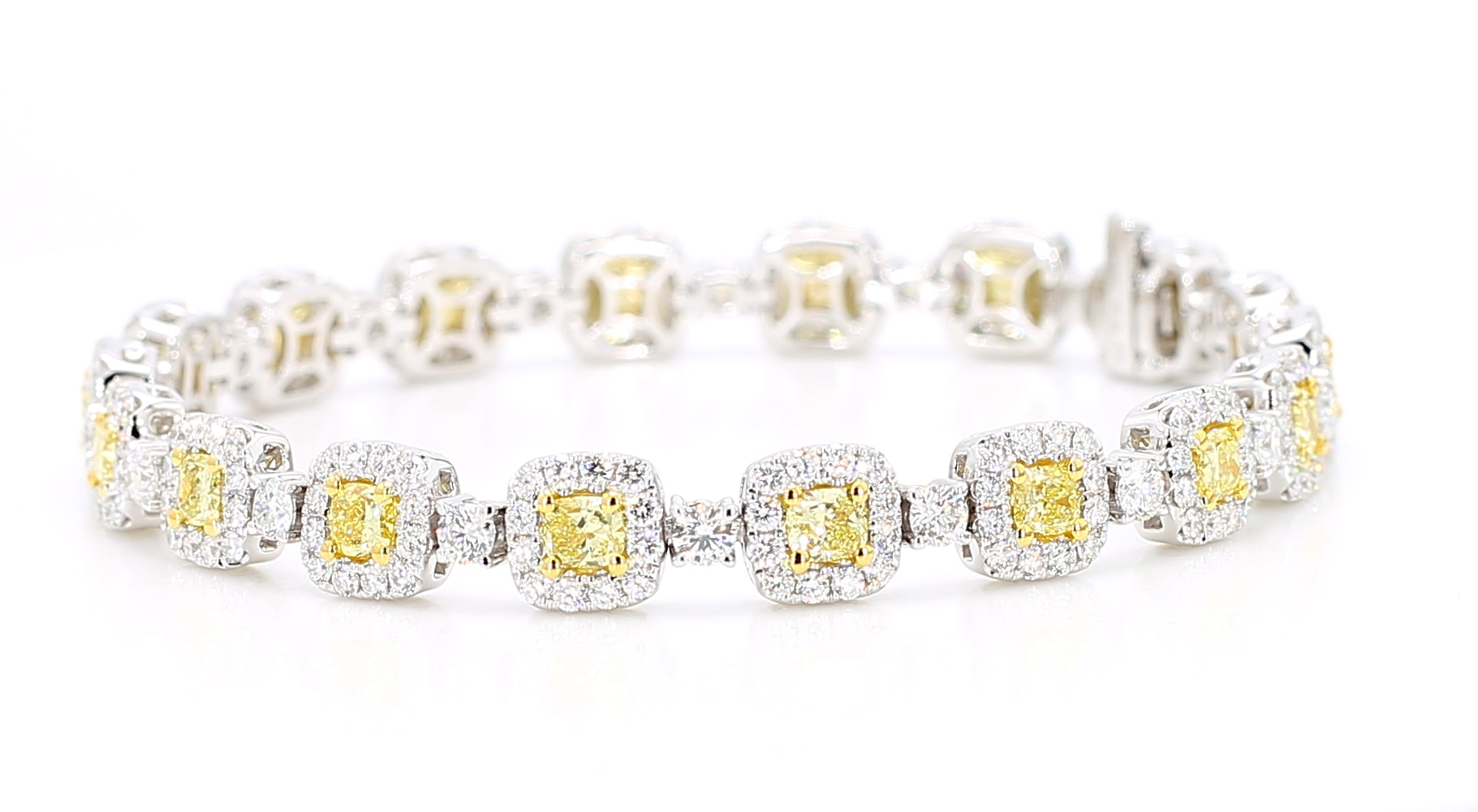 Natural Yellow Cushion Diamond Bracelet