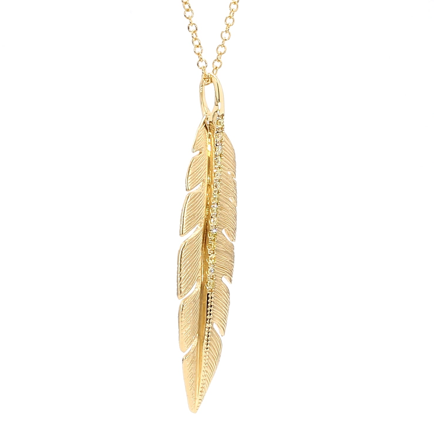 Natural Yellow Round Diamond Necklace
