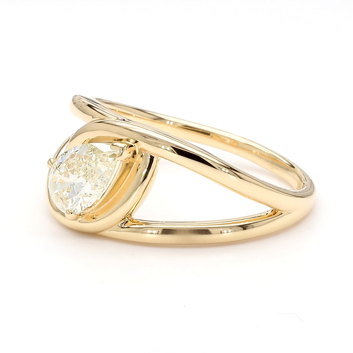 Natural White Pear Diamond Ring