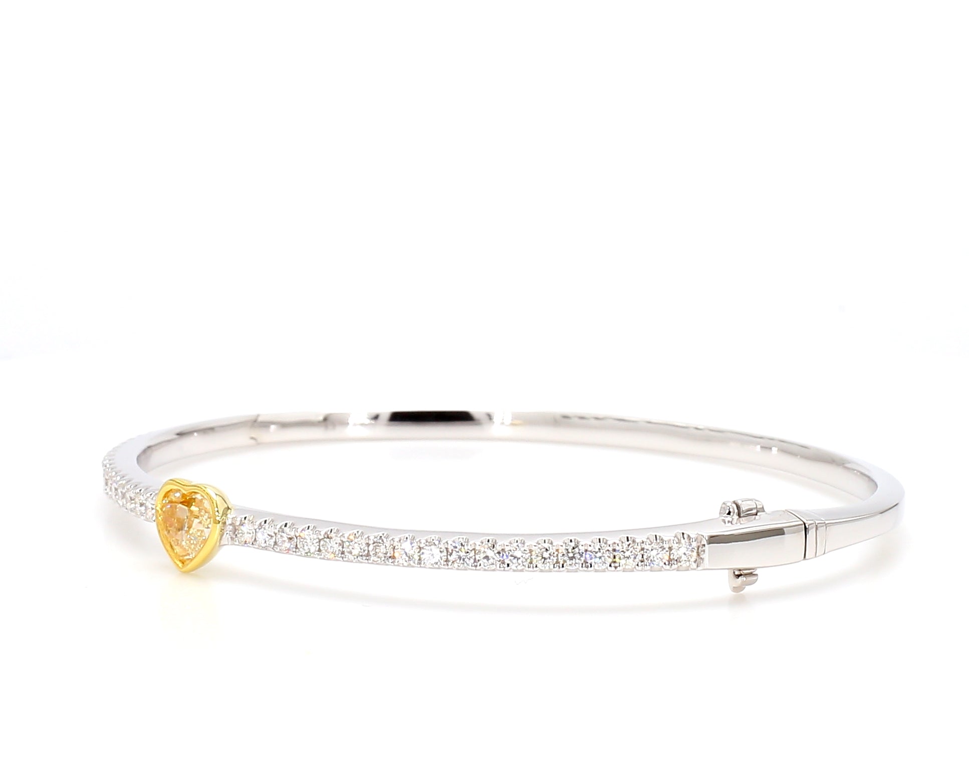 Natural Yellow Heart Diamond Bracelet Gia Certified