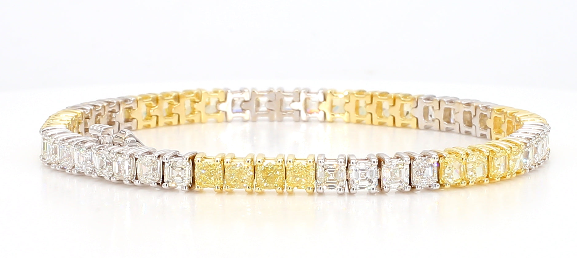 Natural Yellow Cushion Diamond Bracelet