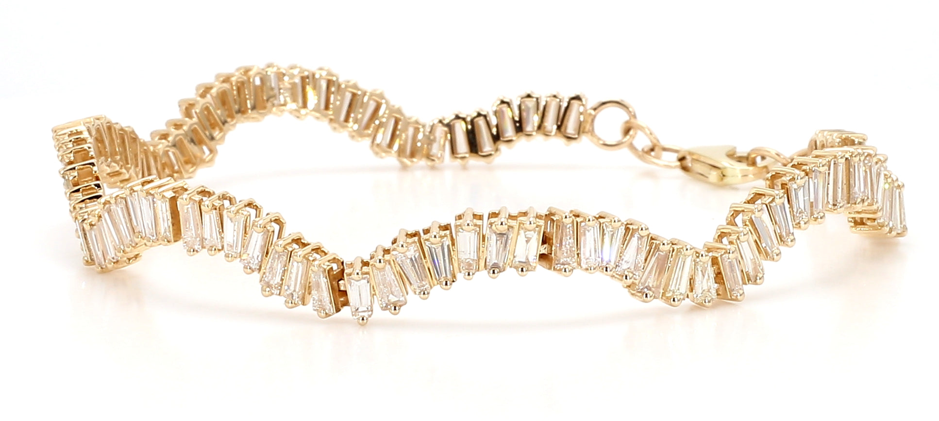 Natural White Baguette Diamond Bracelet