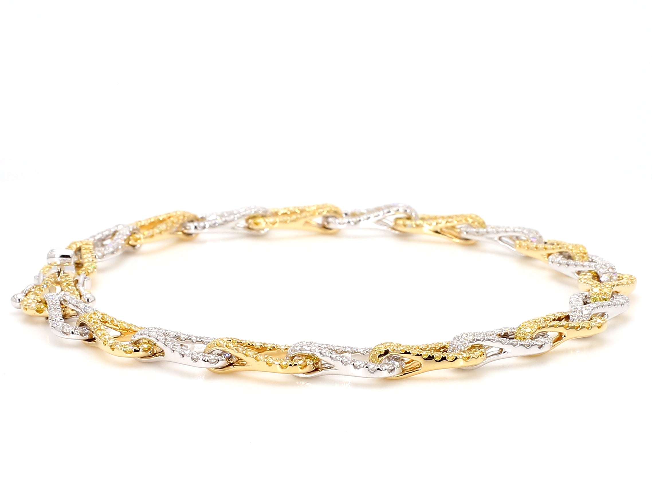 Natural Yellow Round Diamond Bracelet