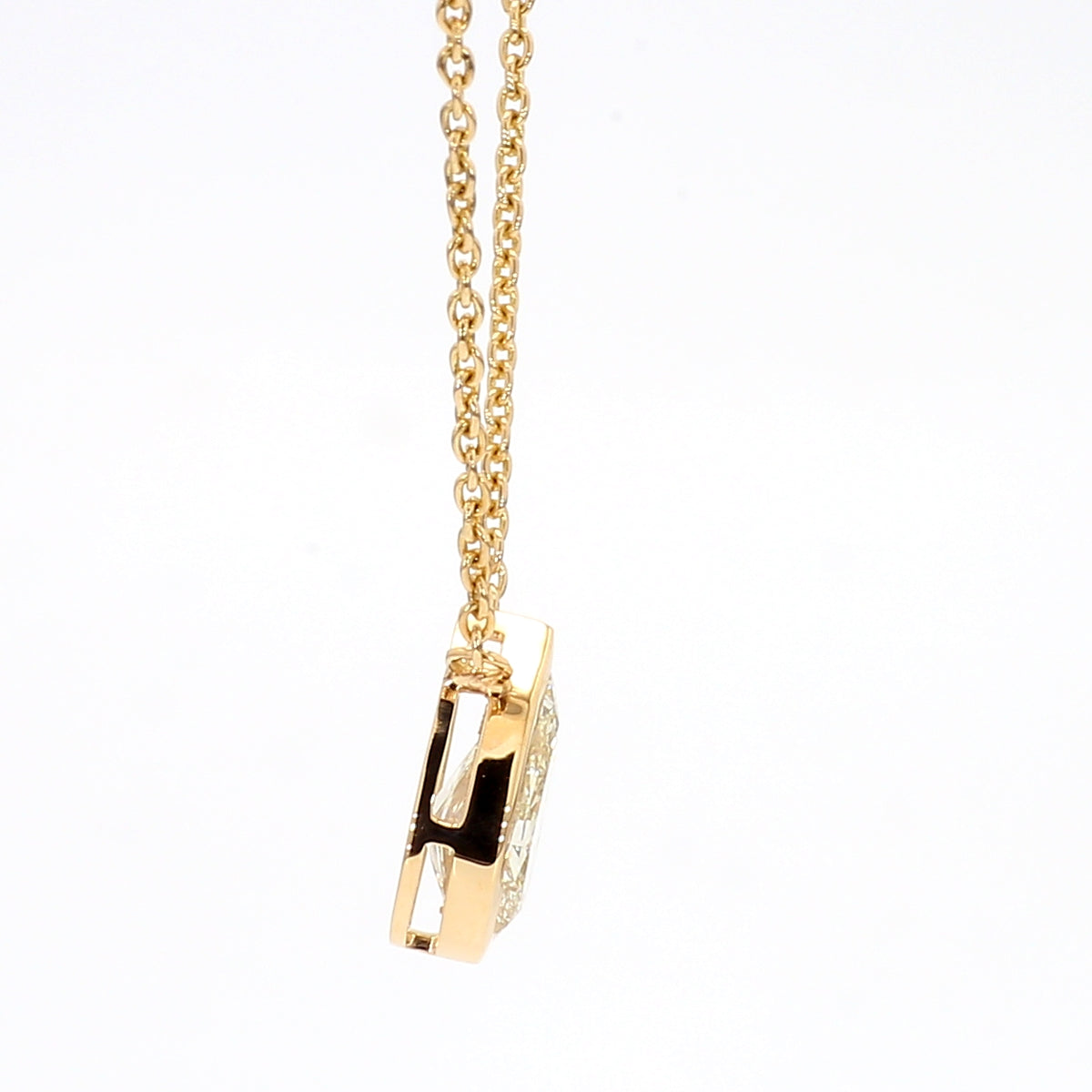 Natural Yellow Pear Diamond Necklace