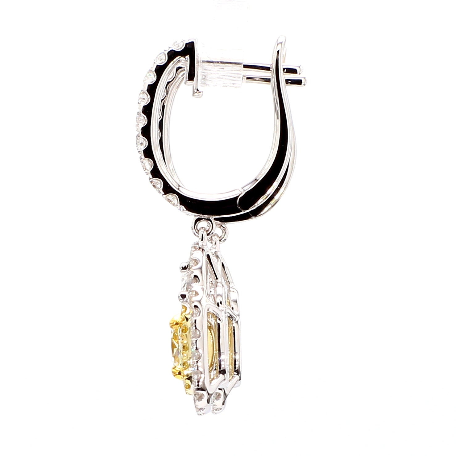 Natural Yellow Cushion Diamond Earring GIA Certified product image 3
