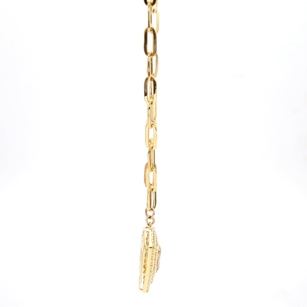 Natural Orange Shield Diamond Necklace | GIA Certified