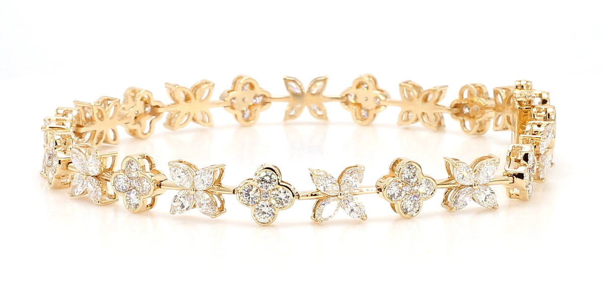 Natural White Marquise Diamond Bracelet