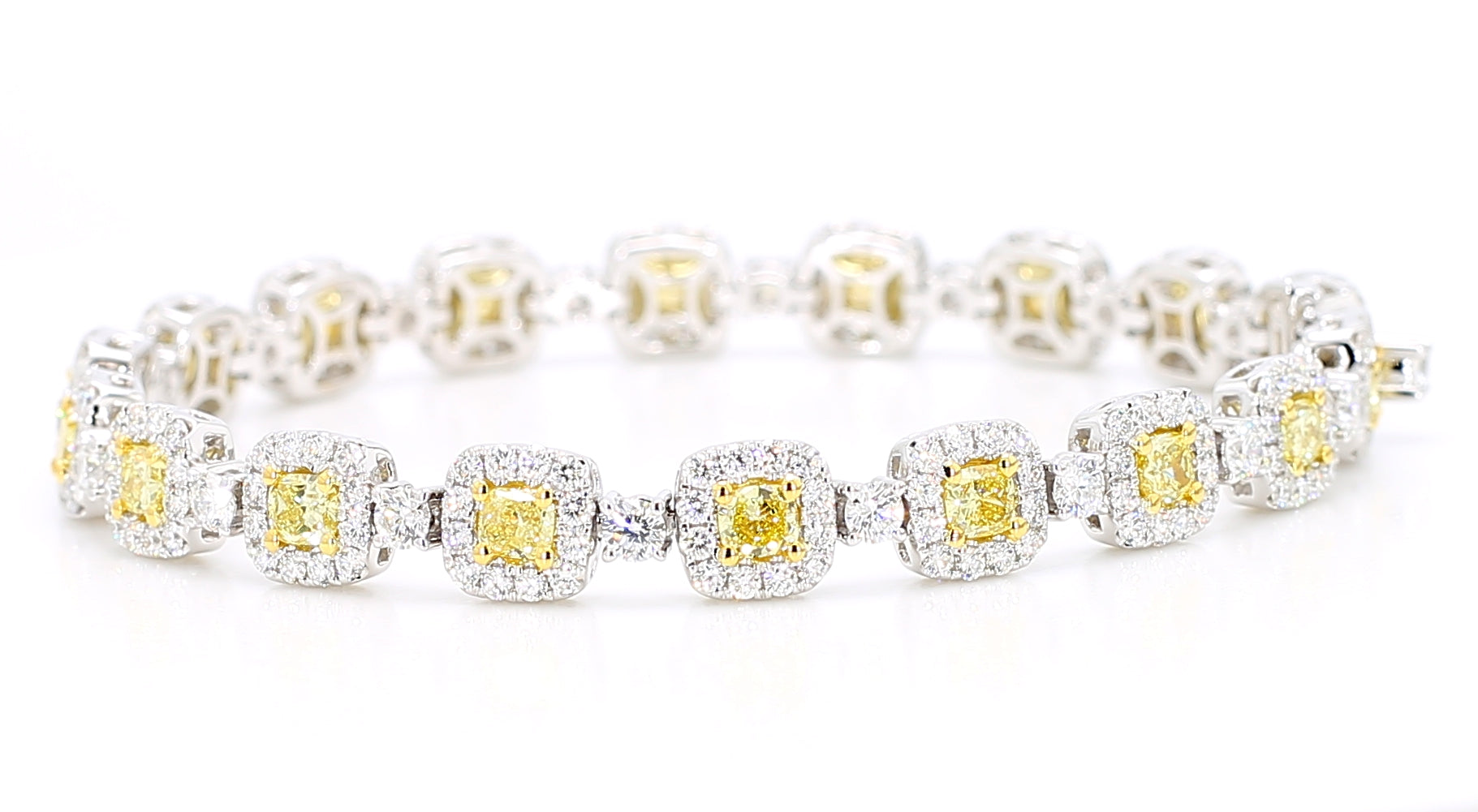 Natural Yellow Cushion Diamond Bracelet