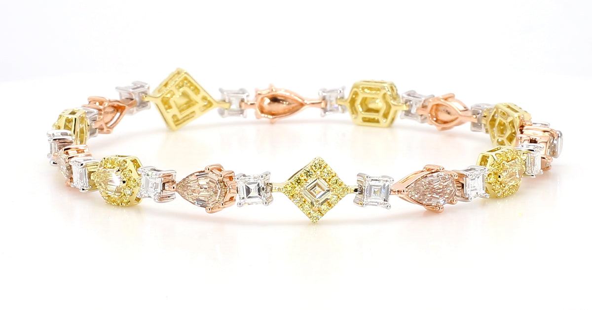 Natural Yellow Kite Diamond Bracelet | GIA Certified