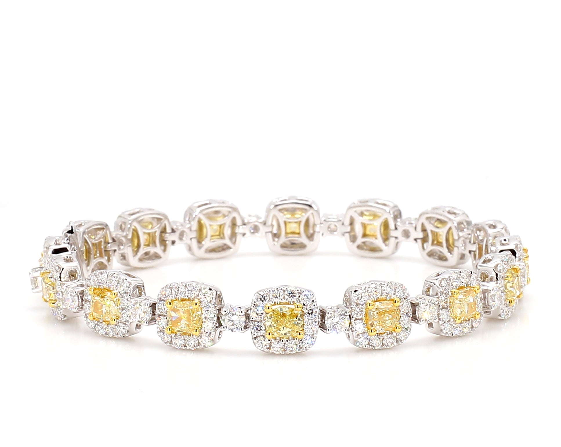 Natural Yellow Cushion Diamond Bracelet