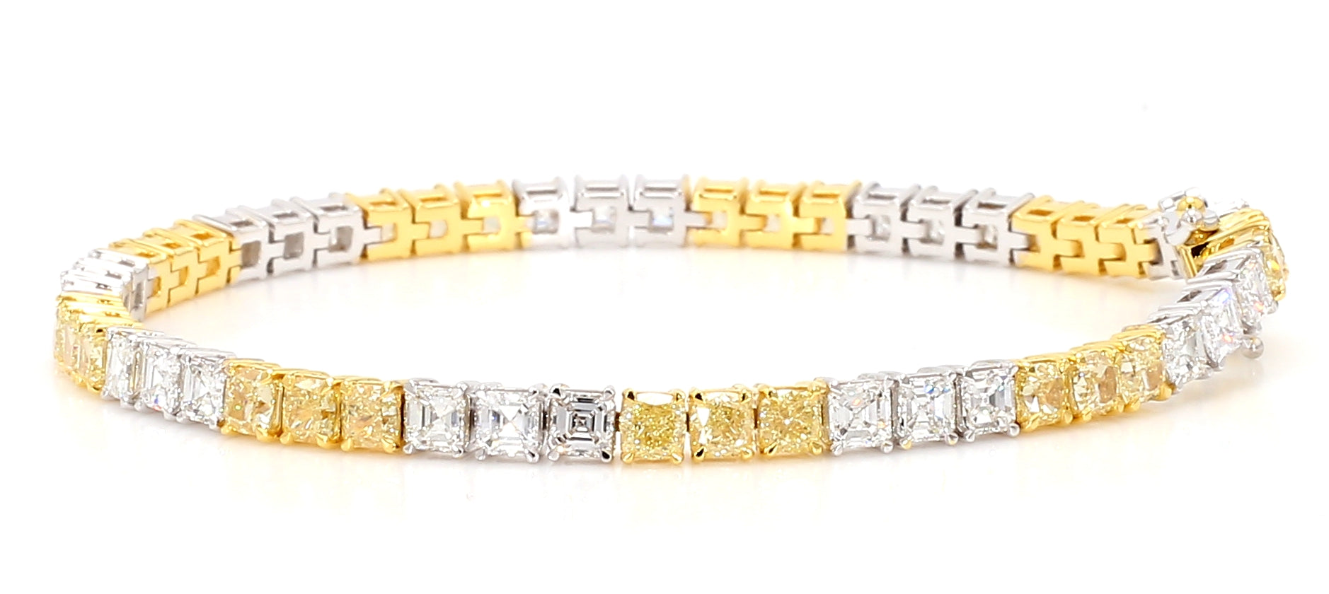 Natural Yellow Cushion Diamond Bracelet