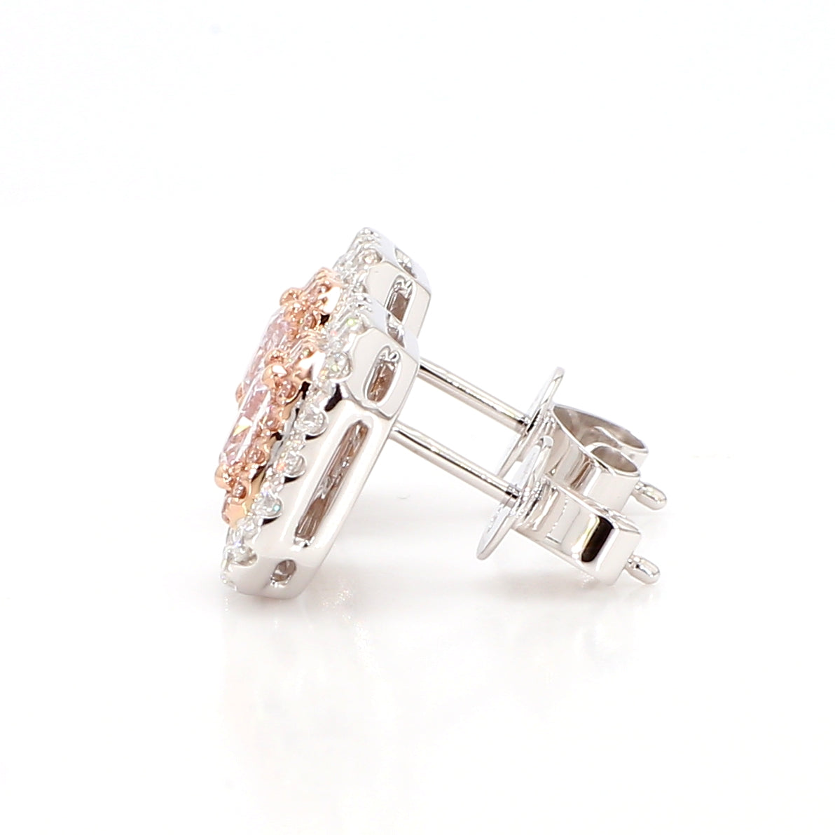 Natural Pink Radiant Diamond Earring | GIA Certified
