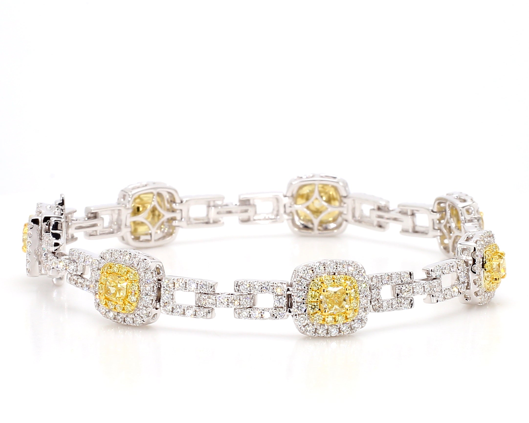Natural Yellow Cushion Diamond Bracelet