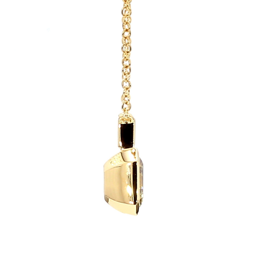 Natural Green Asscher Diamond Necklace Gia Certified