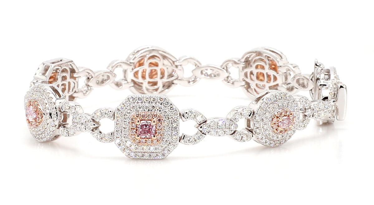 Natural Purple Pear Diamond Bracelet | GIA Certified