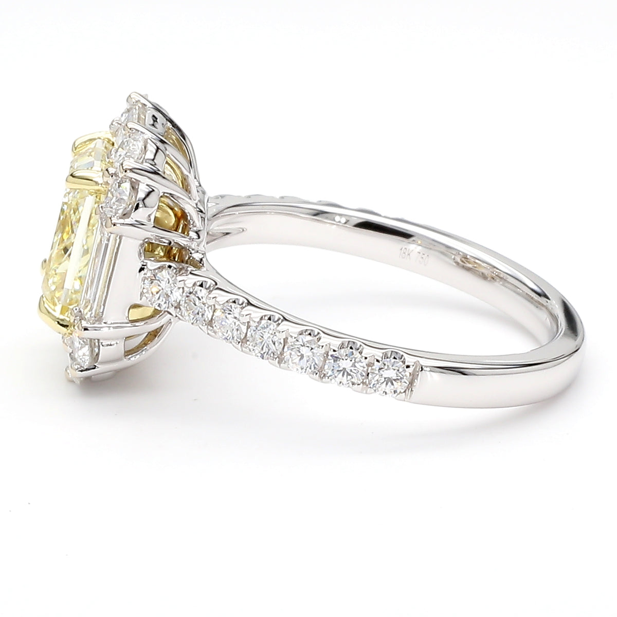 Natural Yellow Radiant Diamond Ring | GIA Certified