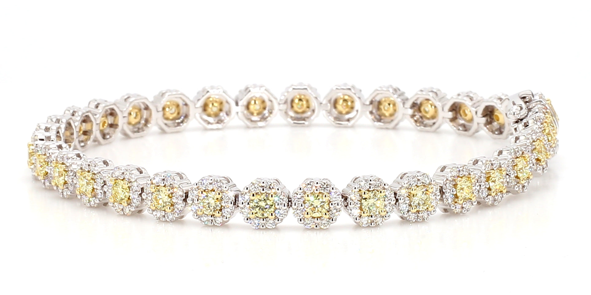 Natural Yellow Round Diamond Bracelet