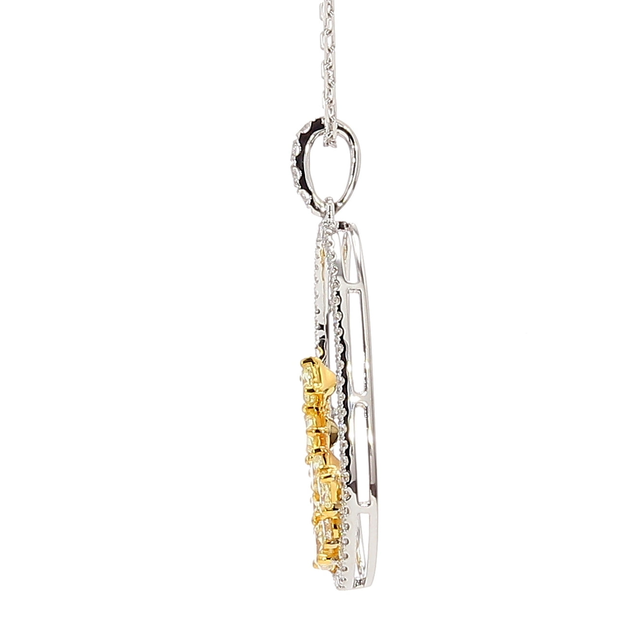 Natural Yellow Radiant Diamond Pendant
