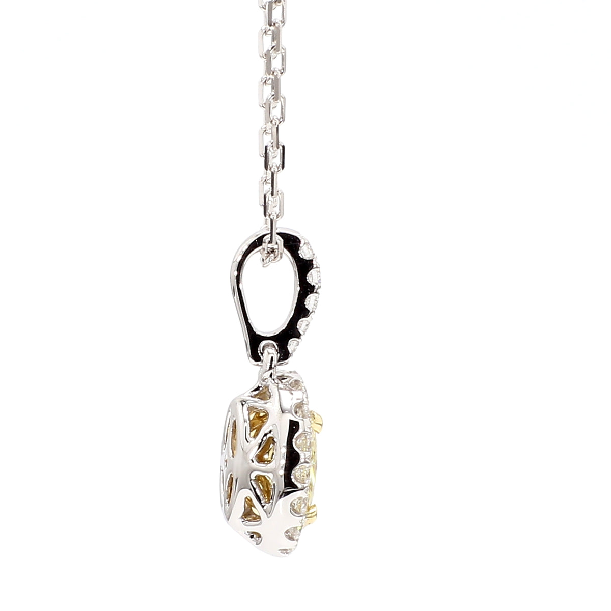 Natural Yellow Oval Diamond Pendant | GIA Certified